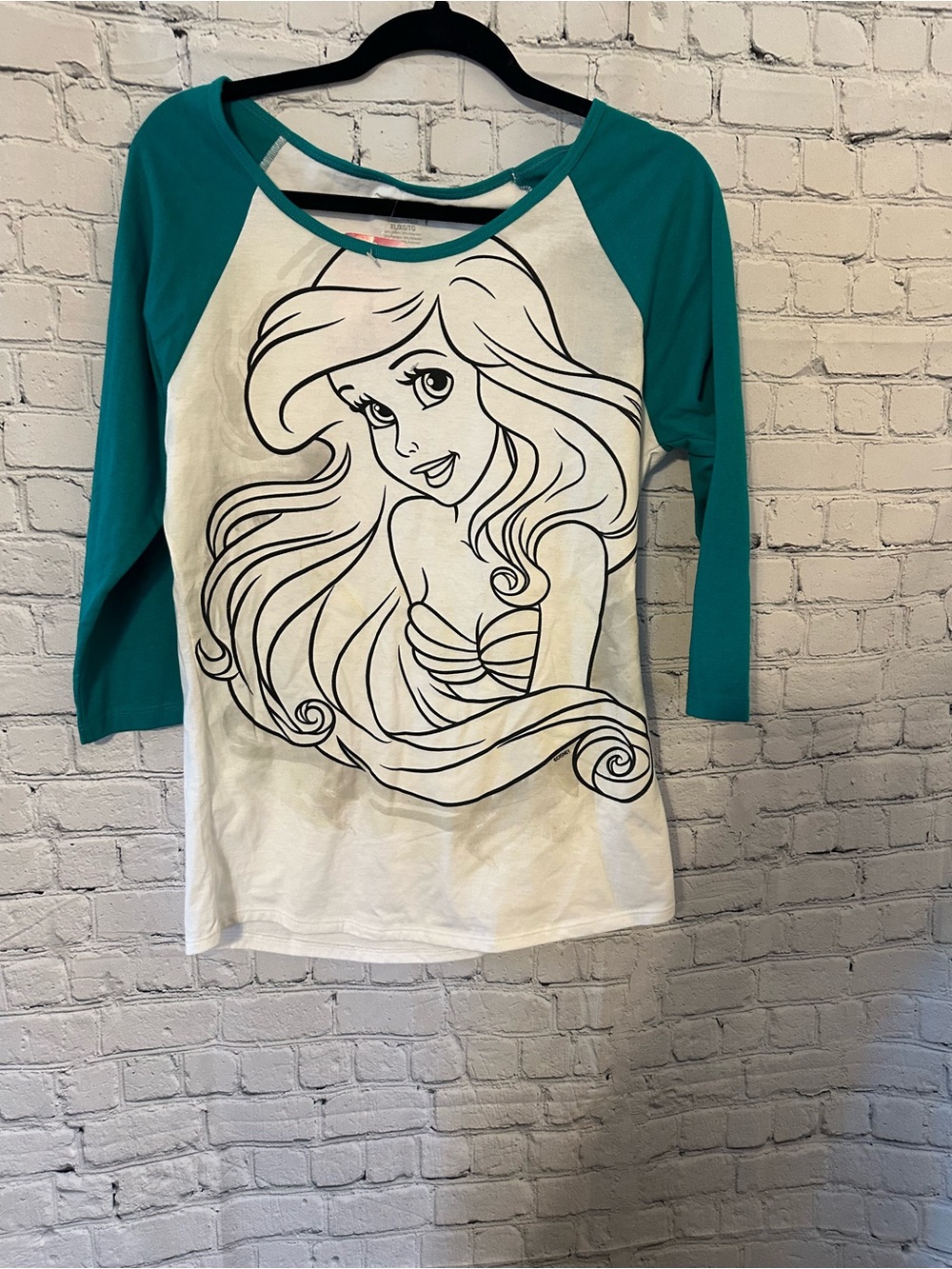 Disney Ariel Raglan Long Sleeve Tee - White and Teal